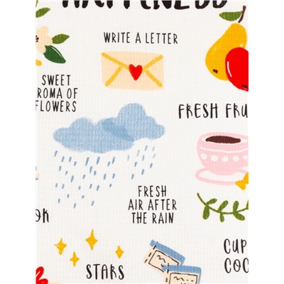 Набор кухонных полотенец «Доляна» Happiness, 35×60 см - 4 шт., 100% хлопок