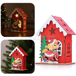 Новогоднее украшение "Домик со светом. Лошадка" в пакете