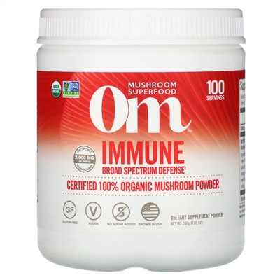 Om Mushrooms, Immune, Certified 100% Organic Mushroom Powder, 7.05 oz (200 g)