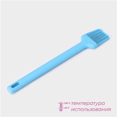 Кисть Доляна «Люкс», силикон, 27×4.6×1 см, голубая