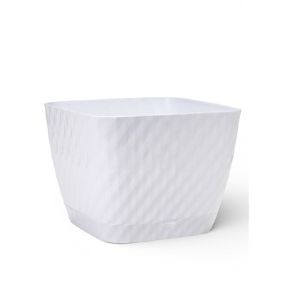 Горшок для цветов с поддоном СибПолимер «Классика», 15 л, пластиковый, белый