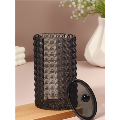 Органайзер для ватных дисков «Black Secret», с крышкой, 18×10×7.5 см, чёрный