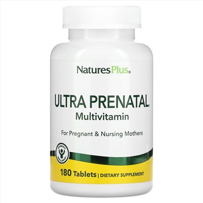Nature's Plus, Ultra Prenatal, пренатальные витамины, 180 таблеток