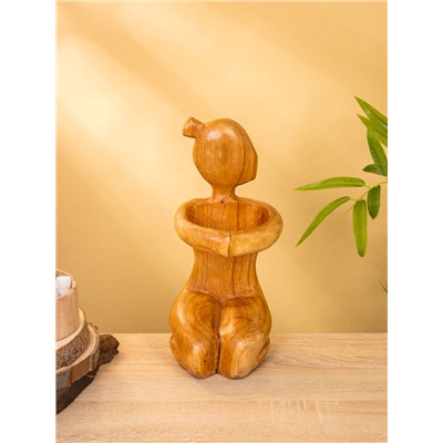 УЦЕНКА Подставка под бутылку дерево «Человек» 10×13×30 см