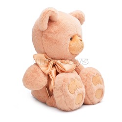 Медведь Глэм с бантом, 25см, карамельный
