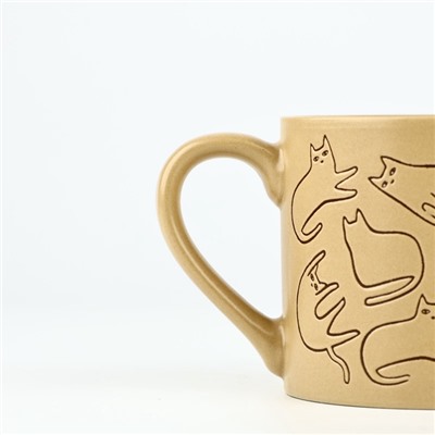 Кружка чайная керамическая «Котики», 320 мл, ручная работа