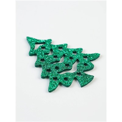 Декор новогодний «Зеленые елочки», набор 6 шт.