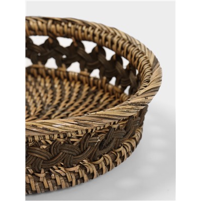 Корзинка плетёная из ротанга, 22×22×6 см