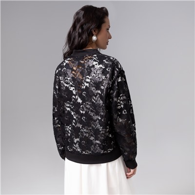 Бомбер , расшитый пайетками, Секрет смелости (чёрный)