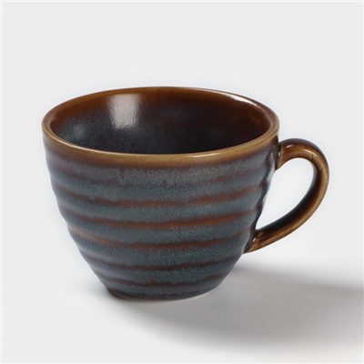 Чашка Magistro Garland, 200 мл, фарфор, синяя, коричневая