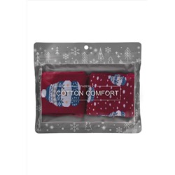 Набор детских носков 2 пары, цвет красный