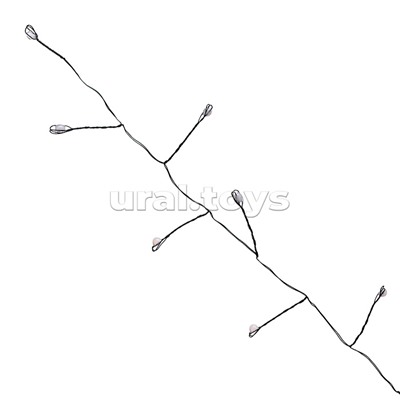 Электрогирлянда Мишура, 3м, 100 ламп, цветная, зеленый провод