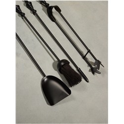 Каминный набор «Тепло», 4 предмета, 12×12×54 см, сталь