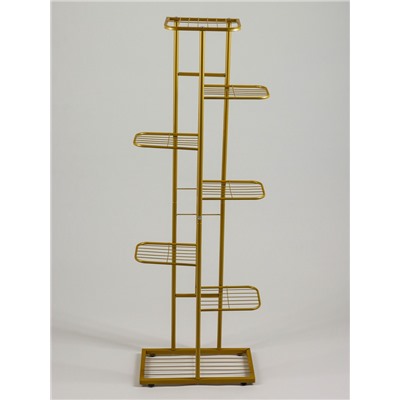 Подставка для цветов Greengo, 7 полок, 43×22×126 см, напольная, металл, цвет золотой