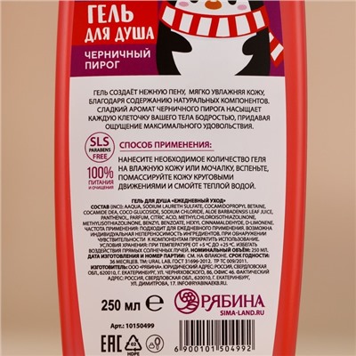 Гель для душа, 250 мл, аромат черничного пирога, URAL LAB