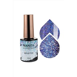 Manita Professional Гель-лак для ногтей светоотражающий с хлопьями юки / Multichrome Reflective №09, 10 мл KRISTALLER, 1109880