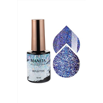 Manita Professional Гель-лак для ногтей светоотражающий с хлопьями юки / Multichrome Reflective №09, 10 мл KRISTALLER, 1109880