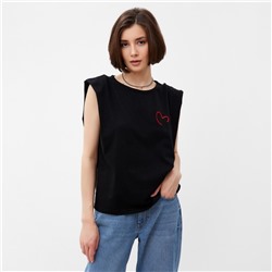 Майка женская MINAKU HEART, размер 42, чёрная