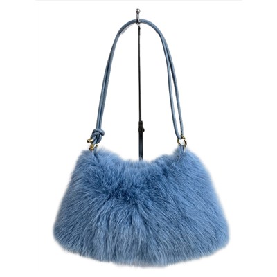 Женская сумка из искусственного меха, цвет голубой