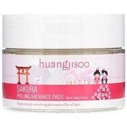 Huangjisoo, Sakura, Peeling Radiance Pads, 60 Pads, 7.76 fl oz (220 g)