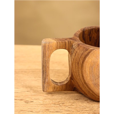 Кружка, 12×8.5×8 см, тиковое дерево