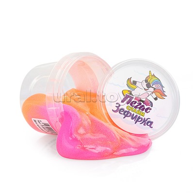 Слайм Зефирка, 100 гр., два цвета: оранжевый и маджента