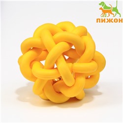 Игрушка резиновая «Молекула» с бубенчиком, 4 см, жёлтая