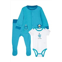 Комплект детский трикотажный для мальчиков: боди, кофточка, ползунки PLAYTODAY, 999820