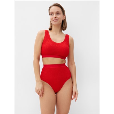 Купальник раздельный фактурный с топом женский MINAKU, размер 42, красный