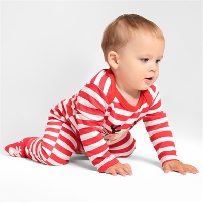 Комбинезон детский «Крошка Я. Оленёнок», рост 62-68 см, красный, белый