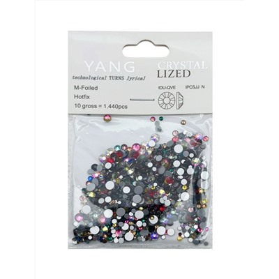 Nail Art Стразы для декора ногтей, микс (6#,8#,10#,12#,16#,20#), разноцветный, 1440 шт./уп. 10056