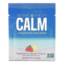 Natural Vitality, CALM, The Anti-Stress Drink Mix, Raspberry-Lemon Flavor, 30 Single Serving Packs, 0.12 oz (3.3 g)