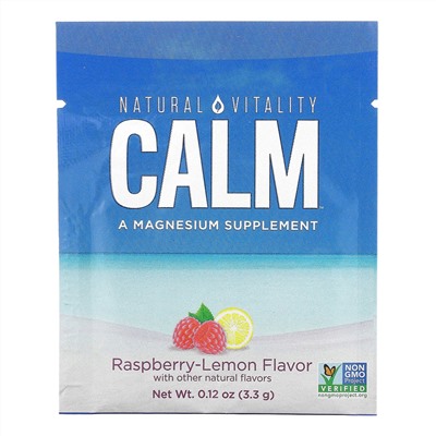 Natural Vitality, CALM, The Anti-Stress Drink Mix, Raspberry-Lemon Flavor, 30 Single Serving Packs, 0.12 oz (3.3 g)