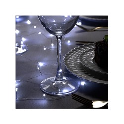 Гирлянда «Мишура» 5 м роса, IP20, серебристая нить, 100 LED, свечение белое, USB