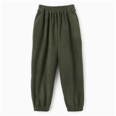 Брюки флисовые для девочки MINAKU: Fleece Soft, зелёные, рост 152 см