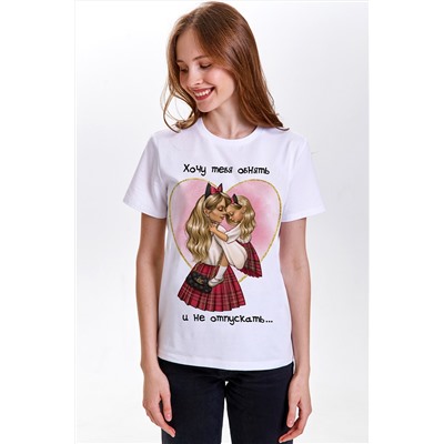 Фуфайка (футболка) жен CRAZY GETUP SS22GJ808A Family t-shirts белый