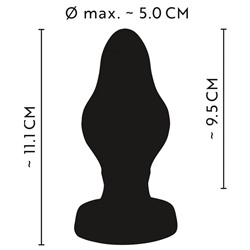 Черная анальная пробка Super Soft Butt Plug - 11,1 см.