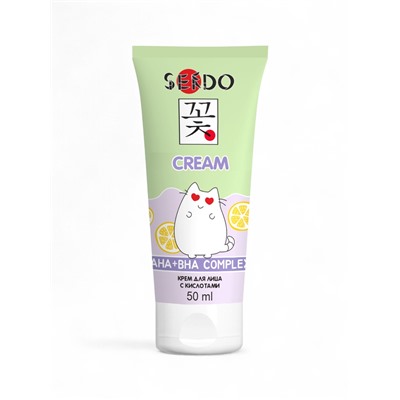Крем для лица Sendo с кислотами AHA + BHA, для жирной и комбинированной кожи, 50 мл