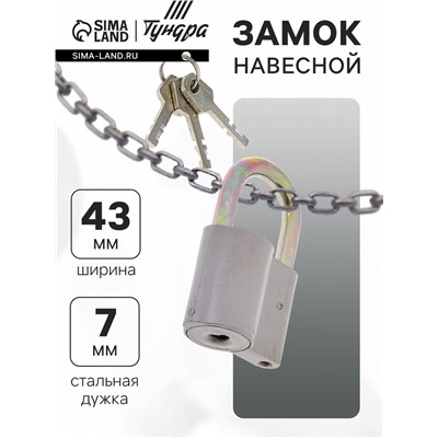 Замок навесной, 42×66 мм, 3 ключа