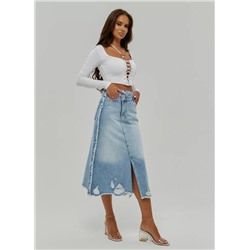 Женская юбка джинсовая с разрезом CRACPOT