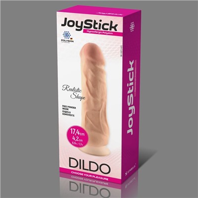 Телесный фаллоимитатор JoyStick на присоске - 17,4 см.