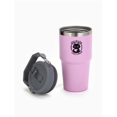 Термостакан с ручкой Coffee, 600 мл, розовый