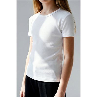 Футболка для девочки в рубчик из рибаны Happyfox