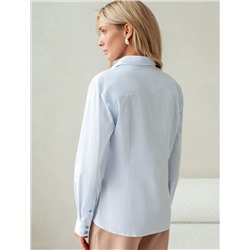 Блузка прилегающего силуэта из хлопка