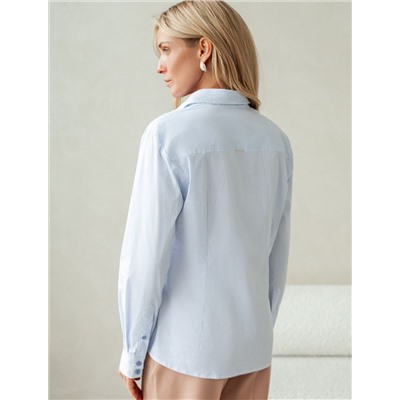 Блузка прилегающего силуэта из хлопка