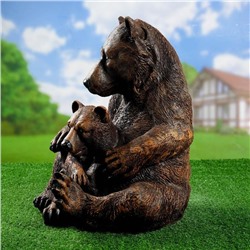 Садовая фигура из полистоуна «Медведица с медвежонком», 45×40×40 см