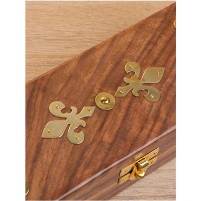 Шкатулка «Лилия», 20×8×5 см, дерево шишам, латунь