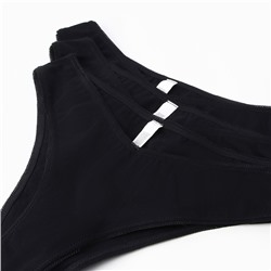 Трусы женские бразилиана Mark Formelle, набор 3 шт., чёрные, размер 48 (L)