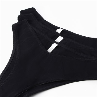 Трусы женские бразилиана Mark Formelle, набор 3 шт., чёрные, размер 48 (L)