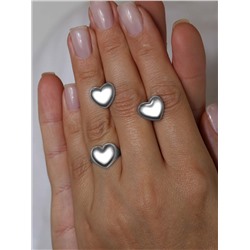 Кольцо из серебра родированное - Сердце К-7515р